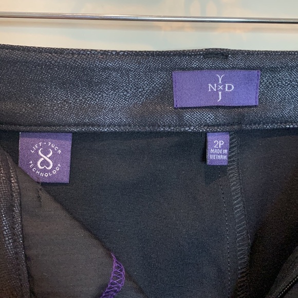 NYDJ black faux leather ponte leggings - Picture 4 of 8